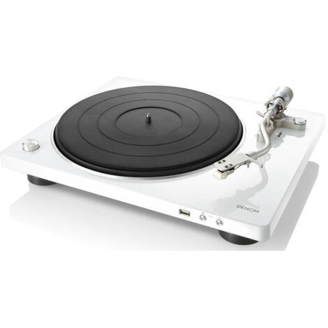 Giradiscos HiFi Belt-Driven Manual DENON DP-450 USB WHITE Blan