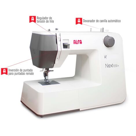 MAQUINA COSER ALFA NEXT 830+ ENHEBRA AUTO 19PUNT