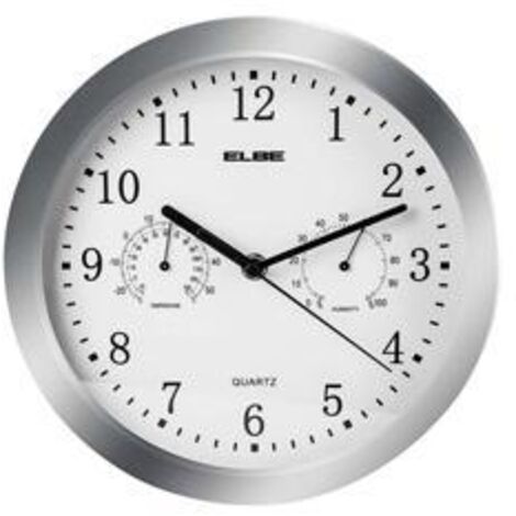 ELBE RELOJ DE PARED RP-3005-P PLATA  TERMOMETRO (1/3)