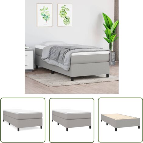 The Living Store Boxspringbett mit Matratze Hellgrau 80x200 cm Stoff - Boxspringbett - Doppelbett - Bettsofa - Lattenrost - Federkernmatratze (1/5)