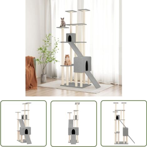 Novelfun Kratzsäule Für Katzen - Interaktiver Kratzbaum Mit Federn & Sitzstange Aus Holz