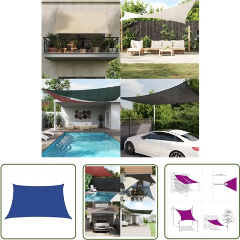 The Living Store Sonnensegel 160 g/m Blau 3/4x2 m HDPE - Sonnensegel -  HDPE Sonnensegel - Gartensonnensegel - Blaues Sonnensegel - Trapezfrmiges  Sonnensegel