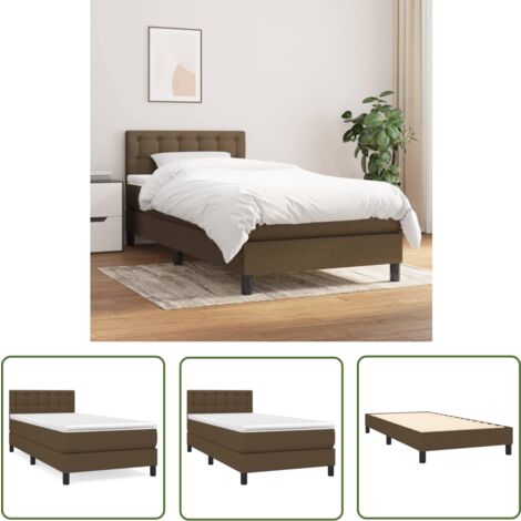 The Living Store Boxspringbett mit Matratze Dunkelbraun 100x200 cm Stoff - Boxspringbett - Doppelbett - Bettenrahmen - Lattenrost - Matratze (1/5)