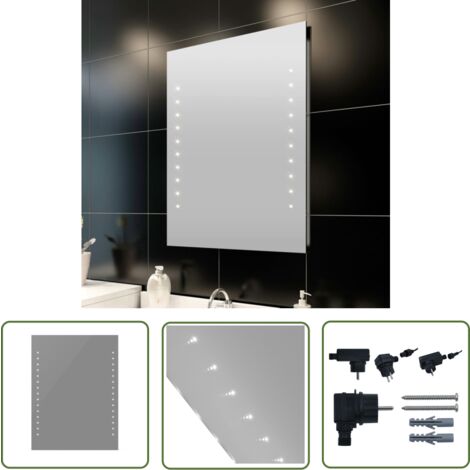 LED Spiegel Mit Touch Dimmer - 43cm Badezimmer Beleuchtung Mit Wandmontage