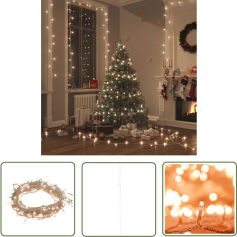 Cepewa 100 LED Mikro-Lichterkette – 10 Meter, Warmweiß, Silberner Draht, Für Weihnachtsdeko & Tischbeleuchtung