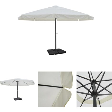 Sonnenschirm Aluminium weiss mit Schirmständer Sonnenschirme