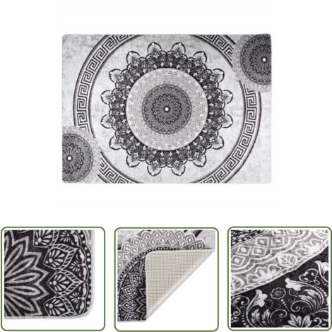 Runder Teppich 100 Cm - Cartoon Eule Pilz Design, Rutschfest & Waschbar