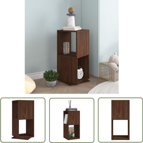 The Living Store Drehregal Braun Eiche-Optik 34,5x34,5x75,5 cm Holzwerkstoff - Regal - Bücherregal - Drehregal - Eckregal - Wohnraumorganisation (1/5)