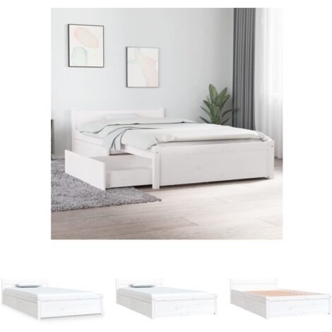 vidaXL Bett mit Schubladen Weiß 100x200 cm