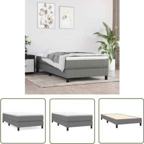 The Living Store Boxspringbett mit Matratze Dunkelgrau 100x200 cm Stoff - Boxspringbett - Doppelbett - Betten - Matratze - Nachttisch (1/5)