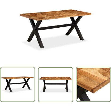 The Living Store Esstisch Massivholz Akazie und Mango 180x90x76 cm - Esstisch - Wohnzimmer - Holzmöbel - Eßplatz - Massivholzmöbel (1/5)