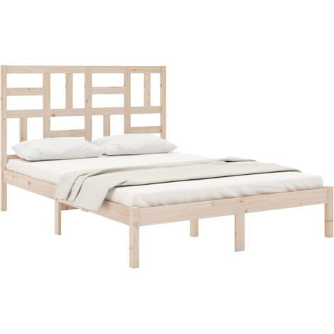 The Living Store Massivholzbett ohne Matratze 120x200 cm - Holzbett ...
