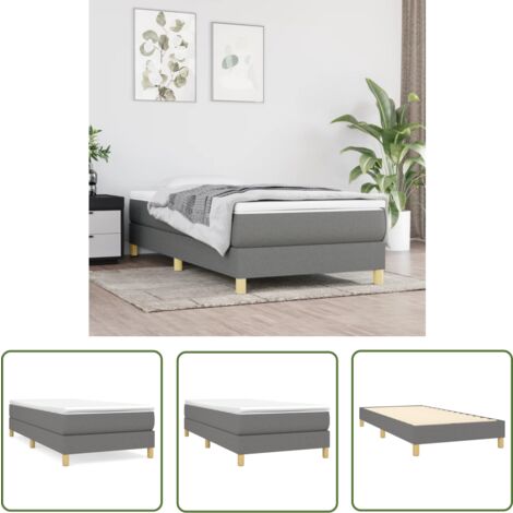 The Living Store Bettgestell ohne Matratze Dunkelgrau 90x190 cm Stoff - Bettes Gestell - Doppelbett - Schlafzimmer Möbel - Boxspringbetten - Lattenrost