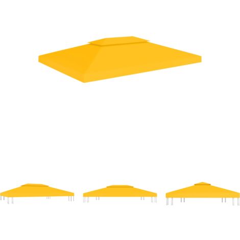 The Living Store PavillonDachplane mit Kaminabzug 310 g/m² 4x3 m Gelb