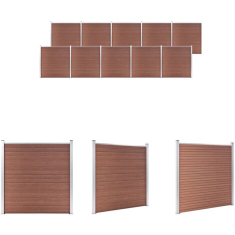 Gartenzaun WPC 1737x186 cm Braun