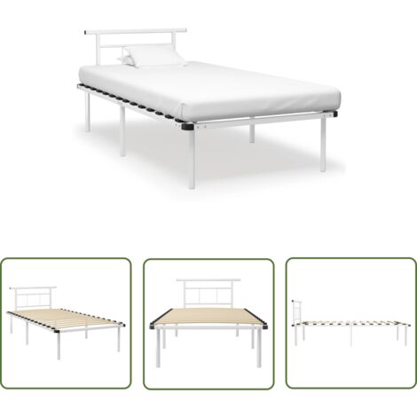 Maison Exclusive Bettgestell Weiß Metall 100x200 cm (1/5)