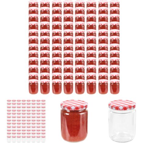 Marmeladenglas Mit Deckel, 440 Ml (rot/weiß) - BAUAKTIV Discount