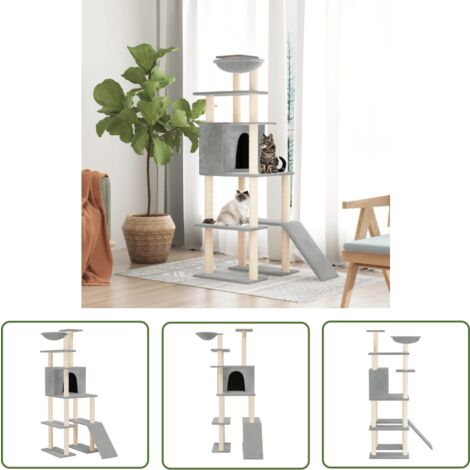 COSTWAY Kratzbaum 61 Cm Weiß | Mit Sisal-Säulen & Gepolsterter Liegefläche | Kompakter Aktivitätsbaum Für Katzen