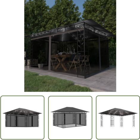 The Living Store Pavillon mit & LEDLichterkette 4x3x2,73m