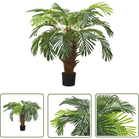 The Living Store Künstliche Palme Cycas mit Topf 90 cm Grün - Künstliche Palme - Cycas-Palme - Palmen - Deko Pflanzen - Zimmerpflanzen (1/5)