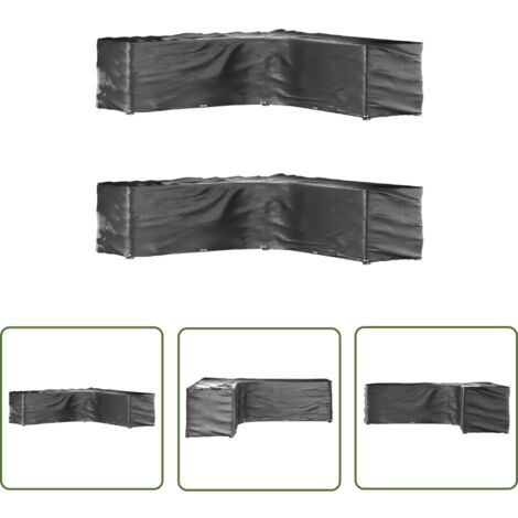 OutdoorLines Wasserdichte Gartenabdeckung Für L-förmige Sofas – 420D Oxford, UV-beständig, 261x203x81 Cm