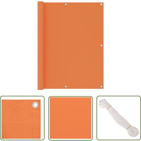 The Living Store Balkon-Sichtschutz Orange 120x500 cm Oxford-Gewebe - Balkon Sichtschutz - Windschutz - Wasserfest - UV Schutz - Oxford Gewebe (1/5)