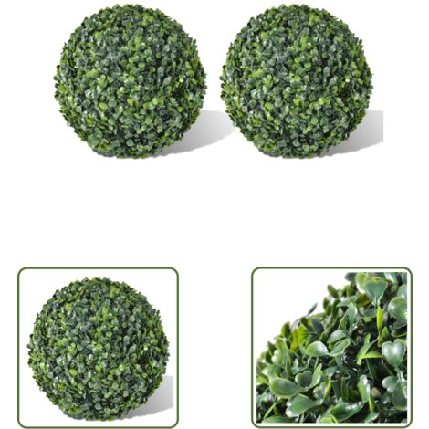 The Living Store Buchsbaumkugeln 2 Stk. Knstlich Formschnitt-Kugel 35 cm -  Buchsbaumkugeln - Kunstpflanzen - Dekorationsartikel - Gartendekoration -  Indoorpflanzen
