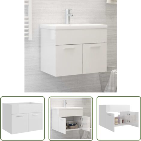 LAVITA Waschbeckenunterschrank Minnesota - Weißer Badezimmerschrank 60cm Breite