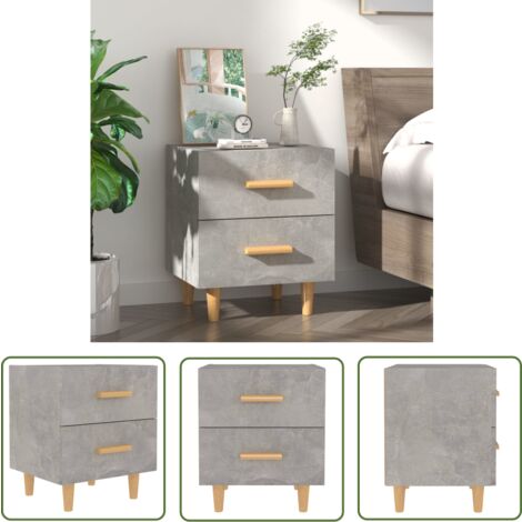 The Living Store Nachttisch Betongrau 40x35x47,5 cm - Nachttisch - Bettschrank - Möbel - Wohnzimmer - Schlafzimmer (1/5)