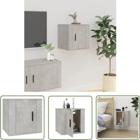 The Living Store TV-Wandschrank Betongrau 40x34,5x40 cm - TV Schrank - Wandregal - Wohnwand - Regal - Betongrau (1/5)