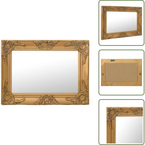 vidaXL Wandspiegel barok stijl 60x40 cm goudkleurig