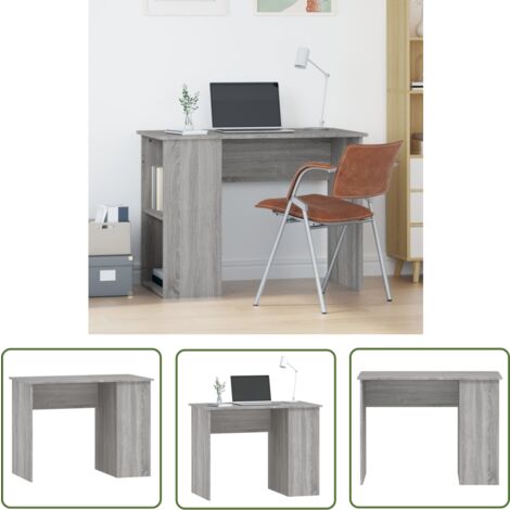 The Living Store Schreibtisch Grau Sonoma 100x55x75 cm Holzwerkstoff - Schreibtisch - Grau - Holzwerkstoff - Home Office - Bürostuhl (1/5)
