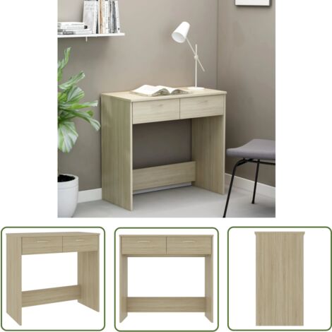 The Living Store Schreibtisch Sonoma-Eiche 80x40x75 cm Holzwerkstoff - Schreibtisch - Holzwerkstoff - Sonoma-Eiche - Schreibtisch 80x40x75 Cm - Computertisch (1/5)