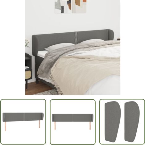 Kopfteil Aura In Dunkelgrauem Stoff – Modernes Wand-Kopfteil Für Dein Bett (140x60 Cm, Inkl. Montagezubehör)