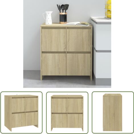 The Living Store Sideboard Sonoma-Eiche 70x41x75 cm Holzwerkstoff - Sideboard - Wohnzimmermöbel - Eiche Möbel - Holzmöbel - Schreibtisch (1/5)