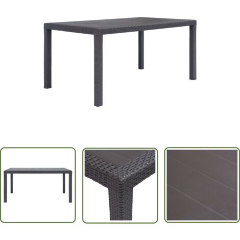 Maison Exclusive Gartentisch Braun 150x90x72 cm Kunststoff (1/5)