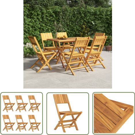 The Living Store Gartenstühle 6 Stk. Klappbar 47x61x90 cm Massivholz