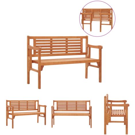 The Living Store Gartenbank Klappbar 120 cm Massivholz Eukalyptus