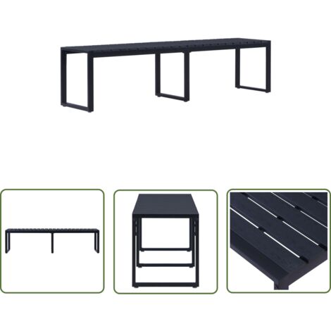 The Living Store Gartenbank 180 cm PSPlatte Schwarz Gartenbänke