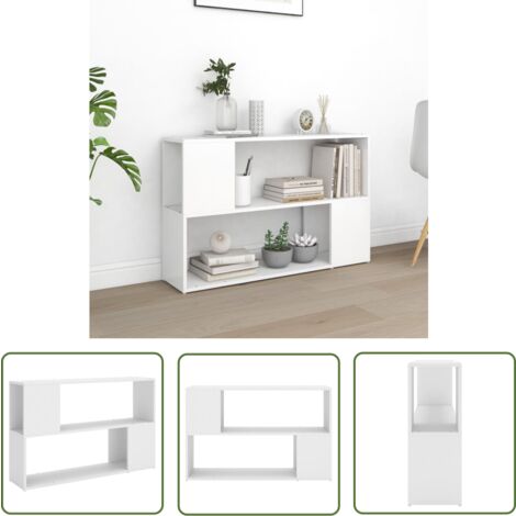 The Living Store Bücherregal Weiß 100x24x63 cm Holzwerkstoff - Bücherregal - Regal - Wohnraumgestaltung - Weißes Regal - Holzwerkstoffregal (1/5)
