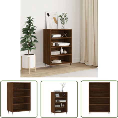 The Living Store Highboard Braun Eichen-Optik 57x35x90 cm Holzwerkstoff - Sideboard - Hochschrank - Wohnzimmermöbel - Eiche Look - Holzmöbel (1/5)