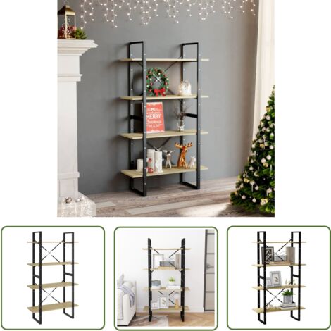 Maison Exclusive Bücherregal 4 Fächer Sonoma-Eiche 80x30x140 cm (1/5)