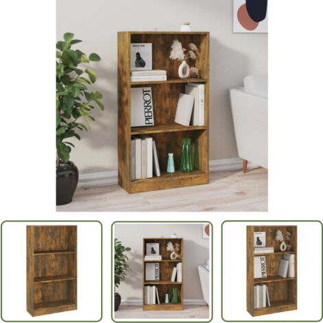 The Living Store Bücherregal Räuchereiche 60x24x109 cm Holzwerkstoff - Bücherregal - Holzmöbel - Eichefarben - Schrank - Regal (1/5)