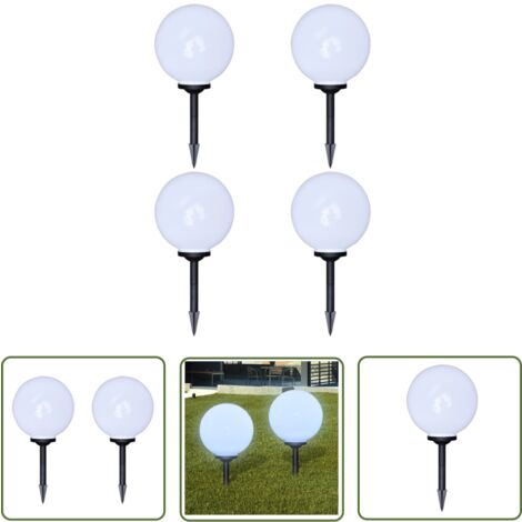 The Living Store Wegeleuchten 4 Stk. LED 30 cm mit Erdspieß - LED Solarleuchten - Gartenbeleuchtung - Outdoor Beleuchtung - Solarstrahler - Wegeleuchten