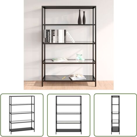Vida Designs Modernes 3-stöckiges Glasregal In Schwarz – Stylisches Rahmenmöbel Für Wohnzimmer & Mehr (70x40x30 Cm)