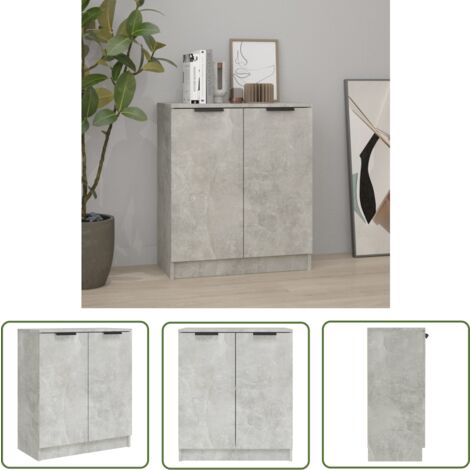 The Living Store Sideboard Betongrau 60x30x70 cm Holzwerkstoff - Sideboard - Wohnzimmermöbel - Holzmöbel - Grau - Regal (1/5)