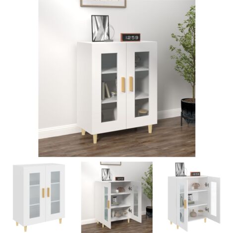 The Living Store - Sideboard Weiß 69,5x34x90 cm Holzwerkstoff (1/5)