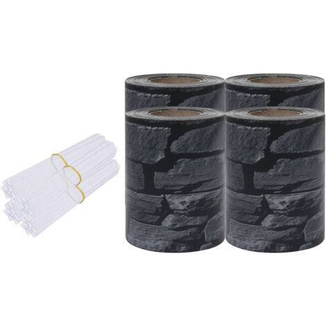 The Living Store GartenSichtschutz 4 Stk. PVC 35x0,19 m Grau