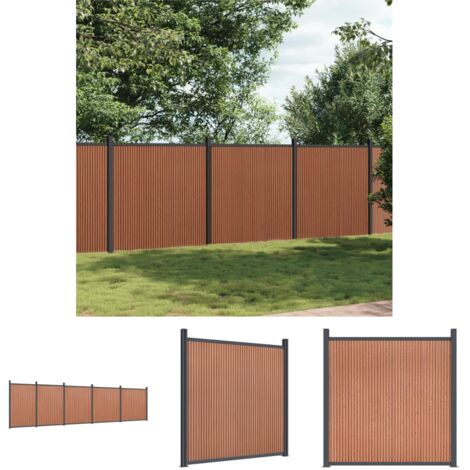 The Living Store Zaunelement Braun 872x186 cm WPC -  Zaunfelder