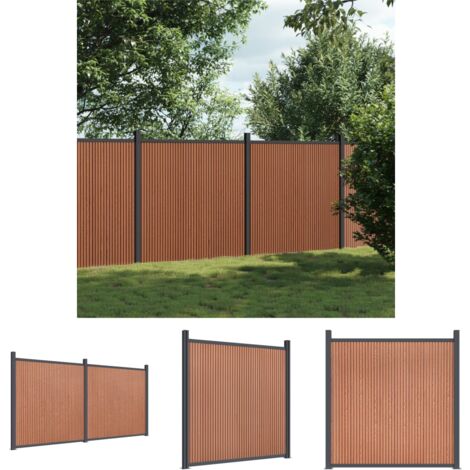 The Living Store Zaunelement Braun 353x186 cm WPC Zaunfelder